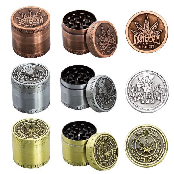 Amsterdam Leaf 4-part Zinc Grinder 40 mm