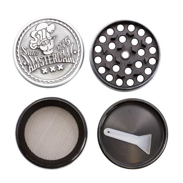 Amsterdam Leaf 4-part Zinc Grinder 40 mm