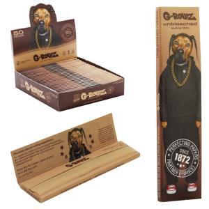 Pets Rock 'Rap' - Unbleached - 50 KS Slim Papers G-Rollz