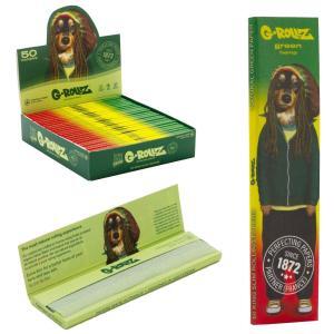 Pets Rock 'Reggae' - Green Organic Hemp - 50 KS Slim Papers G-Rollz